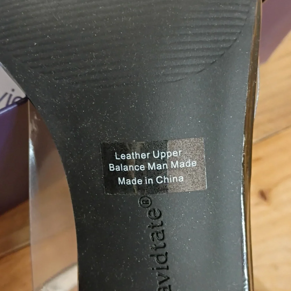 David Tate Black Patent Leather Ageless Sandal Size 12W NWT